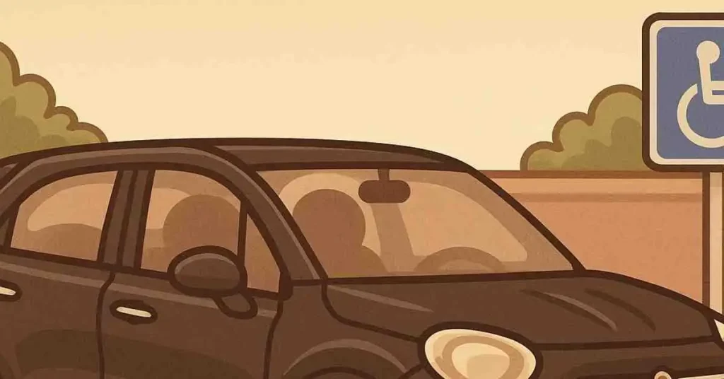 Contrassegno disabili: cos'è, come si ottiene e come si usa 5 Auto chibi parcheggiata su posto disabili con simbolo sedia a rotelle visibile