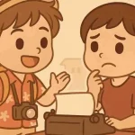 Come dimostrare l'invalidità all'estero 2 Ragazzo chibi turista con mappa chiede info a persona confusa che non capisce