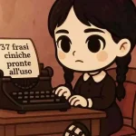 Come Mercoledì Addams: 37 frasi pronte all'uso 8 Mercoledì Addams chibi scrive a macchina: '37 frasi ciniche pronte all’uso'