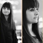 Cos'è la bellezza? Te lo spiegano 80 studenti 2 Quattro foto b/n di donna a incontro scolastico, tra sorrisi, sguardi e parole