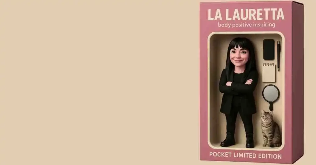 Come fare una Action figure inclusiva 2 Action figure 'La Lauretta' in scatola rosa, con gatto, specchio, taccuino e phone